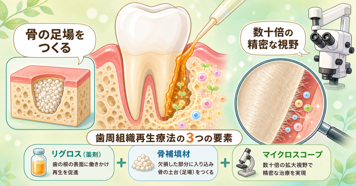 歯を抜かずに残す「自費の精密歯周組織再生療法」とは