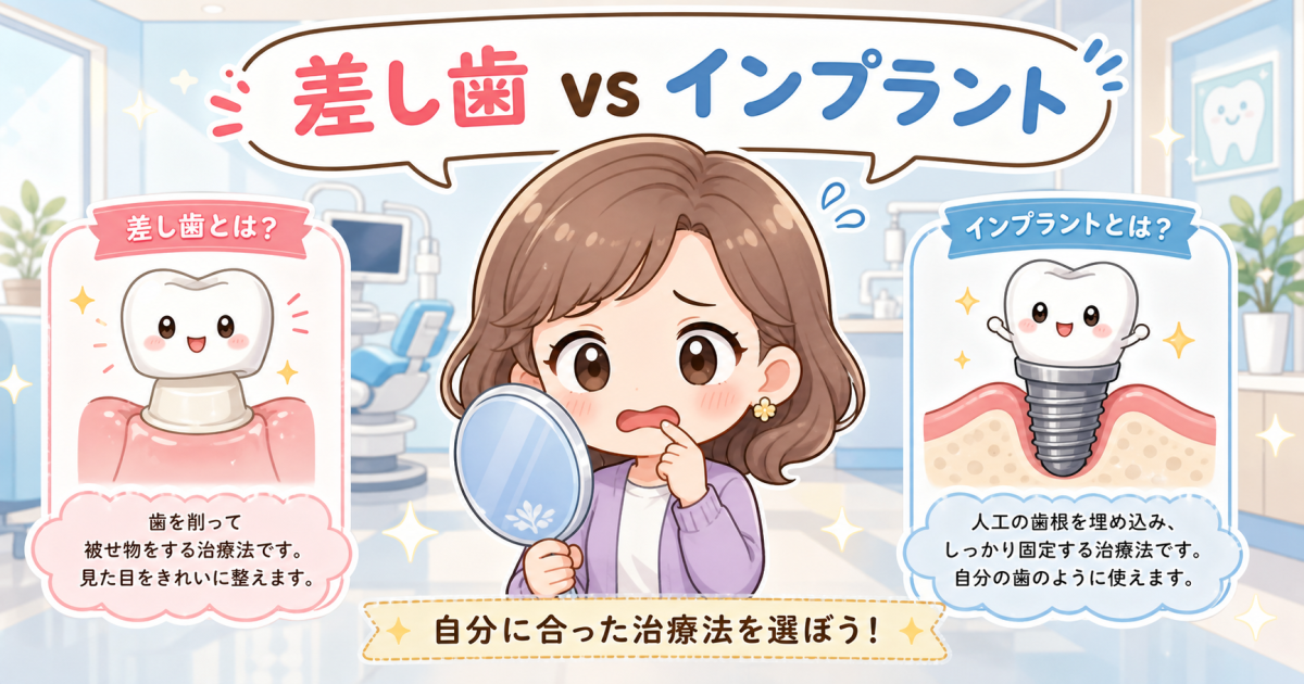 差し歯の再治療に悩む方へ。インプラントとの違いと3つの判断基準