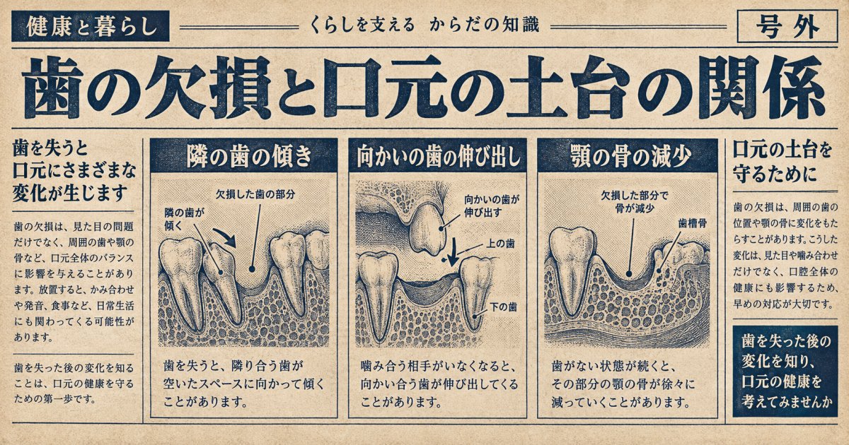 歯を失うと口元のシワや顔のたるみにどう影響するの？